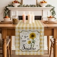 thumbnail image 2 of Table Runner 72 Inches Long for Kitchen Dining, Sunflowers Dresser Scarf Farmhouse, Dining Table Decorations for Wedding/Parties, Yellow Floral Botanical Checkered Rustic 14 x 72 In, 2 of 8