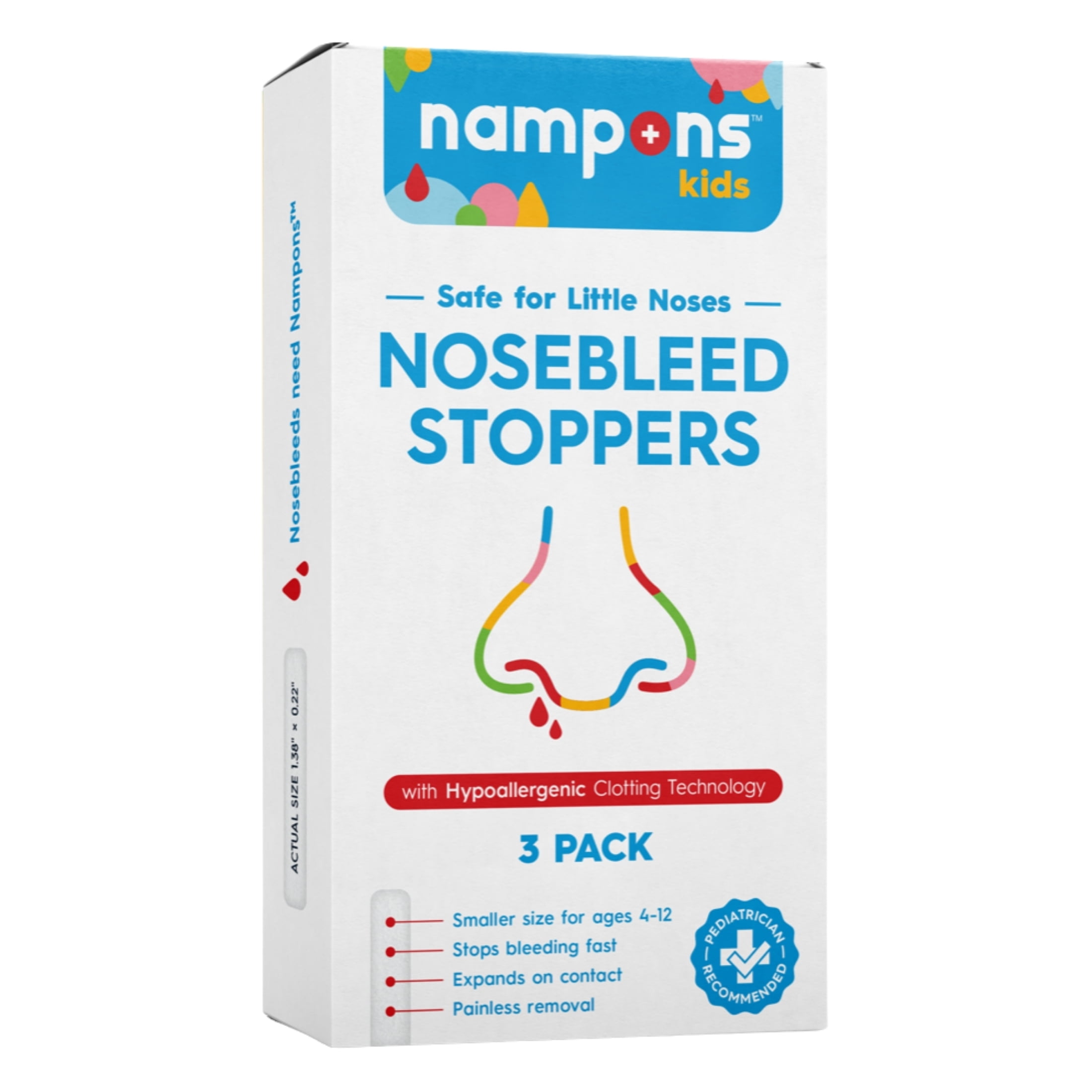 Nampons Nosebleed Stoppers, Nasal Plugs with Clotting Agent, First
