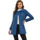 thumbnail image 3 of Abrigo Largo De Invierno Con Cuello Peter Pan Y Doble Botonadura Para Mujer azul gris oscuro M, 3 of 6