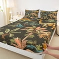 thumbnail image 3 of Feelyou Boys Dinosaur Lover Twin Sheet Sets, Tropical Coconut Tree Twin Fitted Sheet, Cartoon Jungle Wildlife Flat Sheet, Microfiber Bedroom Decor, 3-Piece, 3 of 7