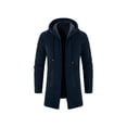 thumbnail image 4 of YODETEY Men'S New Autumn Long Casual Solid Color Hooded Knitted Cardigan Jacket Dark Gray XL, 4 of 5