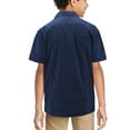 thumbnail image 2 of Boy's Embroidered Short Sleeve Wedding Baptism Kids Button-Up Guayabera Shirt (Navy, XS (4-5 yrs)), 2 of 3