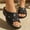 Black, variant on Womens Sandals Slides Wedge Open Toe Thick Sole Lightweight Slip-Resistant Cozy Roman-Style Beach Sandal, Summer Casual Comfortable Walking Shoes for Vacation Daily Wear