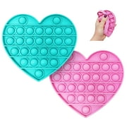 Pastel Hearts Push & Pop Fidget Toys with Letters (2 Pack)