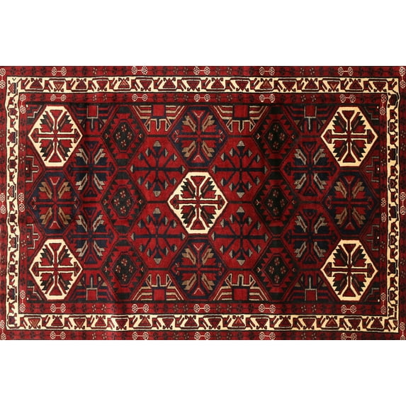 Ahgly Company Machine Washable Indoor Rectangle Traditional Sepia Brown Area Rugs, 6' x 9'