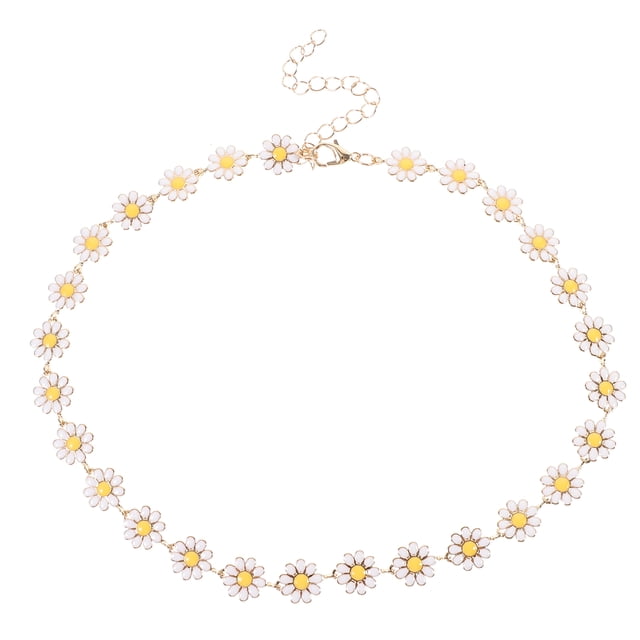 Collar de margaritas para mujer, elegante collar, joyería para mujer, regalo, accesorio de moda
