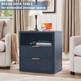 thumbnail image 5 of Farmhouse Side Table Bedroom Set of 2, Nightstand with Charging Station, End Table Side Table for Bedroom,Living Room - Blue, 5 of 9