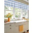 thumbnail image 5 of Buffalo Check Watercolor Blue Window Valance, Plaid Farmhouse 2 Pack Decorative Curtain for Small Windows, Light Filtering Valance with 3” Rod Pocket, 60"W x 18"L, 5 of 9
