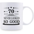 thumbnail image 2 of 70th Birthday Gifts for Women Men - 70 NEVER LOOKED SO GOOD Mug - 11 oz Coffee Mug - 70 Year Old Present Ideas for Mom, Dad, Wife, Husband, Son, Daughter, Friend, Colleague, Coworker, 2 of 2