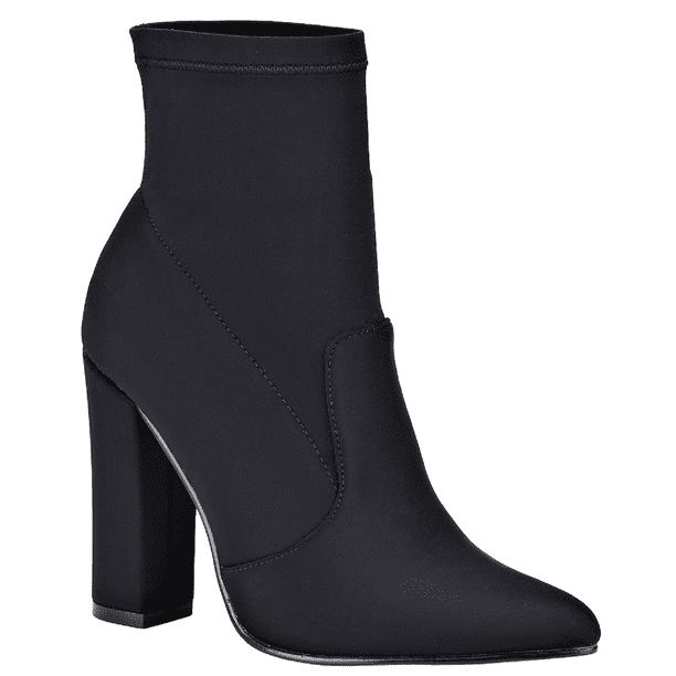 block heel pointed toe booties