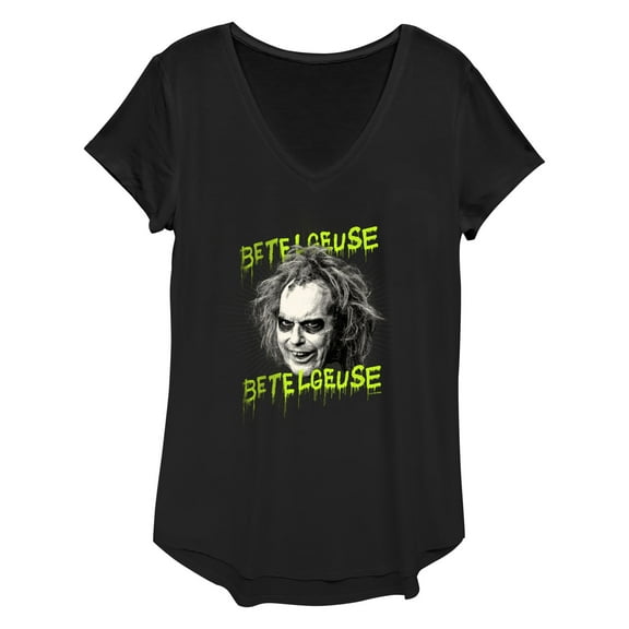 Women's Beetlejuice Beetlejuice Monochrome Face  Graphic T-Shirt