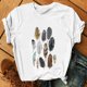 thumbnail image 4 of Blusas de Primavera para las Mujeres Crewneck Pluma Impresión Camiseta 95% Poliéster 5% Spandex, Moda Cómodo Top para las Mujeres de Uso Diario Y de Fiesta, 4 of 9