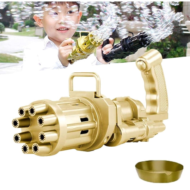 Máquina de burbujas para niños, juguetes, máquina de burbujas de jabón y pistola de burbujas, máquina de burbujas Gatling, máquina de burbujas automática de ocho agujeros, pistola de burbujas para