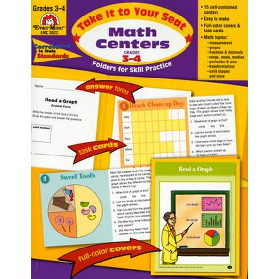 Take It to Your Seat Math Centers, Grades 3-4