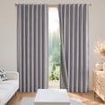 thumbnail image 1 of Cortinas opacas Joydeco de lino natural, 132 x 229 cm, color gris claro, 1 of 9