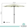 thumbnail image 3 of Sombrilla para Exterior jardín Playa 2.7mts Acero Reforzada beige Sky Green HJSB25140001, 3 of 8