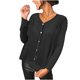 thumbnail image 1 of Moda mujer casual manga larga cardigan botón sólido v-cuello tops blusa Pompotops qwe19827, 1 of 1
