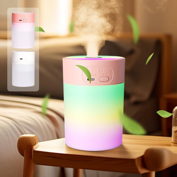 Werulen 2Pcs Aromatherapy Diffuser Humidifier, Colorful LED Light for Office Desk Car Home, Mini Portable Essential Oil Diffuser, Cool Mist Humidifier for Bedroom Living Room