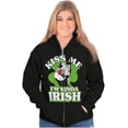 thumbnail image 3 of Popeye Olive Kiss Me Im Kinda Irish Unisex Plus Size Zip Hoodie Brisco Brands 2X, 3 of 5