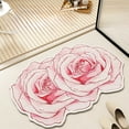 thumbnail image 4 of Rose Shaped Rug, Non Slip Washable Bathroom Mat, Bath Mat, Bath Rug, Area Rug with Rose for Living Room Bedroom Kitchen Bathroom, 23.62"x15.75", 4 of 6