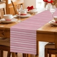 thumbnail image 5 of Pink Striped Cotton Linen Rectangle Table Runners 13"x90", Farmhouse Stripes Modern Vintage Coffee Table Runner Dresser Scarves Luxury Table Runners for Wedding Party Banquet Dinner Decor, 5 of 8