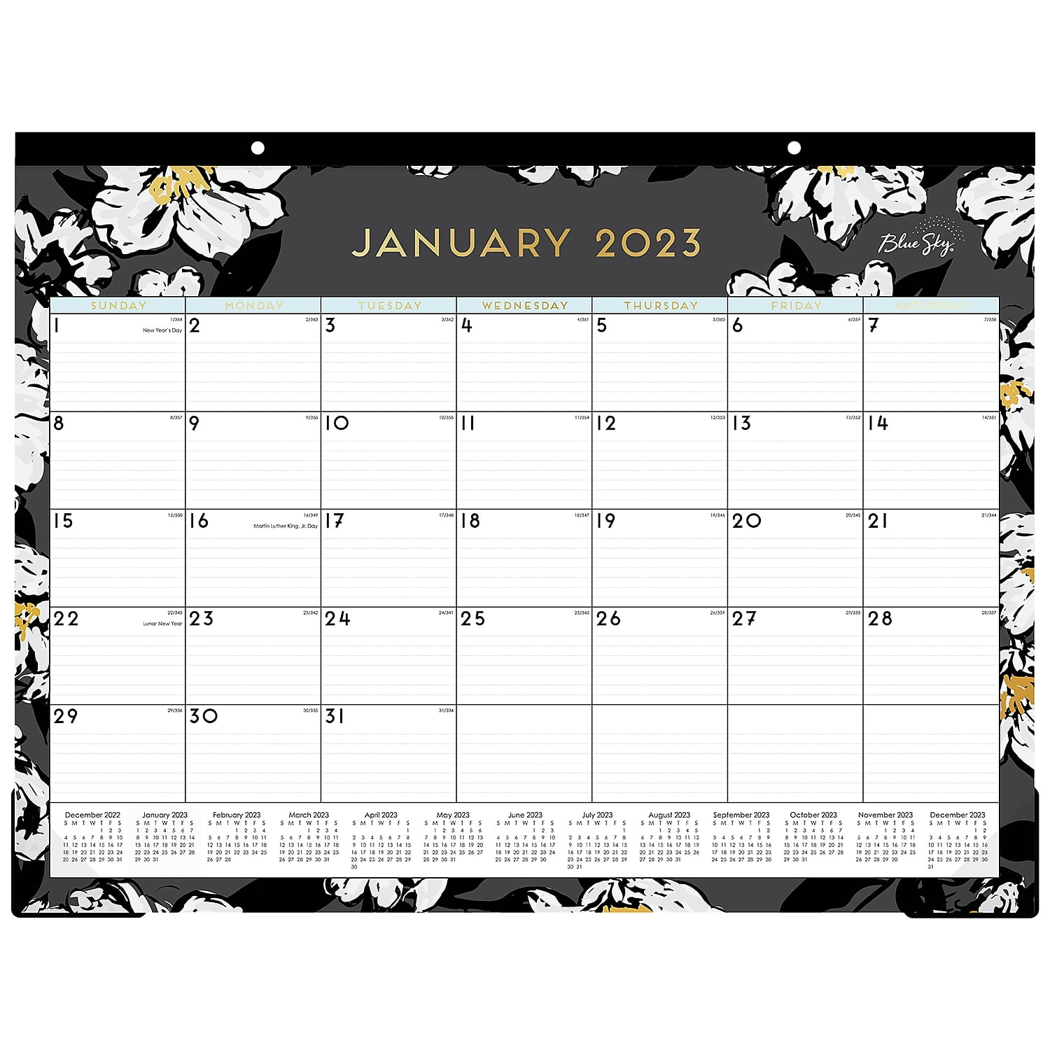 2023 Blue Sky Baccara Dark 22 X 17 Monthly Desk Pad Calendar 