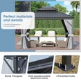 thumbnail image 5 of Aoxun 10x12FT Outdoor Hardtop Gazebo, 2-Tier Permanent Aluminum Hardtop, Permanent Pavilion with Netting and Curtains for Garden, Patio, Lawns, 5 of 8