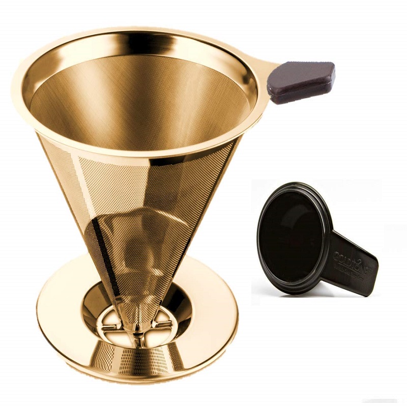 GoldTone Brand Paperless Pour Over Coffee Filter Reusable Stainless