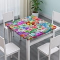 thumbnail image 3 of Flower Tablecloth Vintage Botanical Print Waterproof Elastic Square Cover with Backing, Ideal for Rustic Farmhouse Decor, 3 of 6