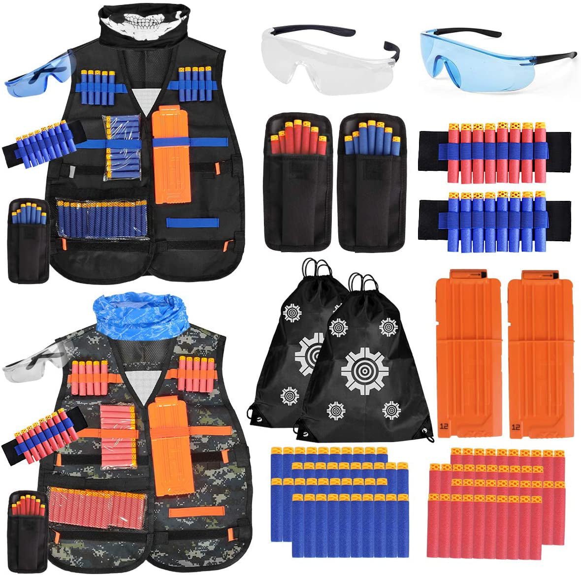 Kids Tactical Vest Set Adjustable Kit For Nerf Toy Gun N-Strike Elite Series 