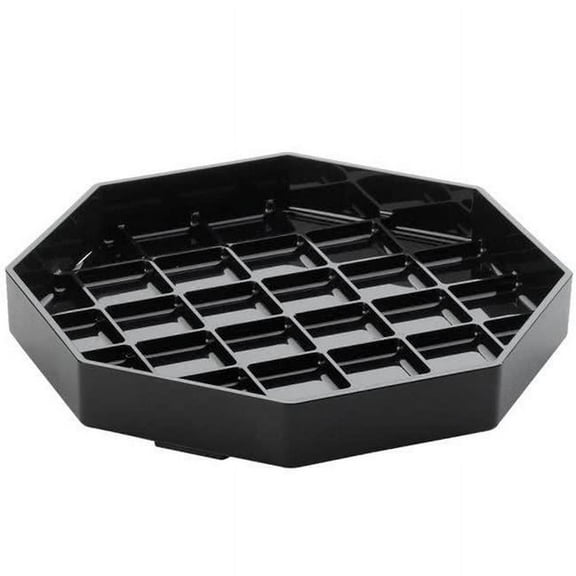 Cal-Mil Octagonal Black Plastic Drip Tray - 4" L x 4" W