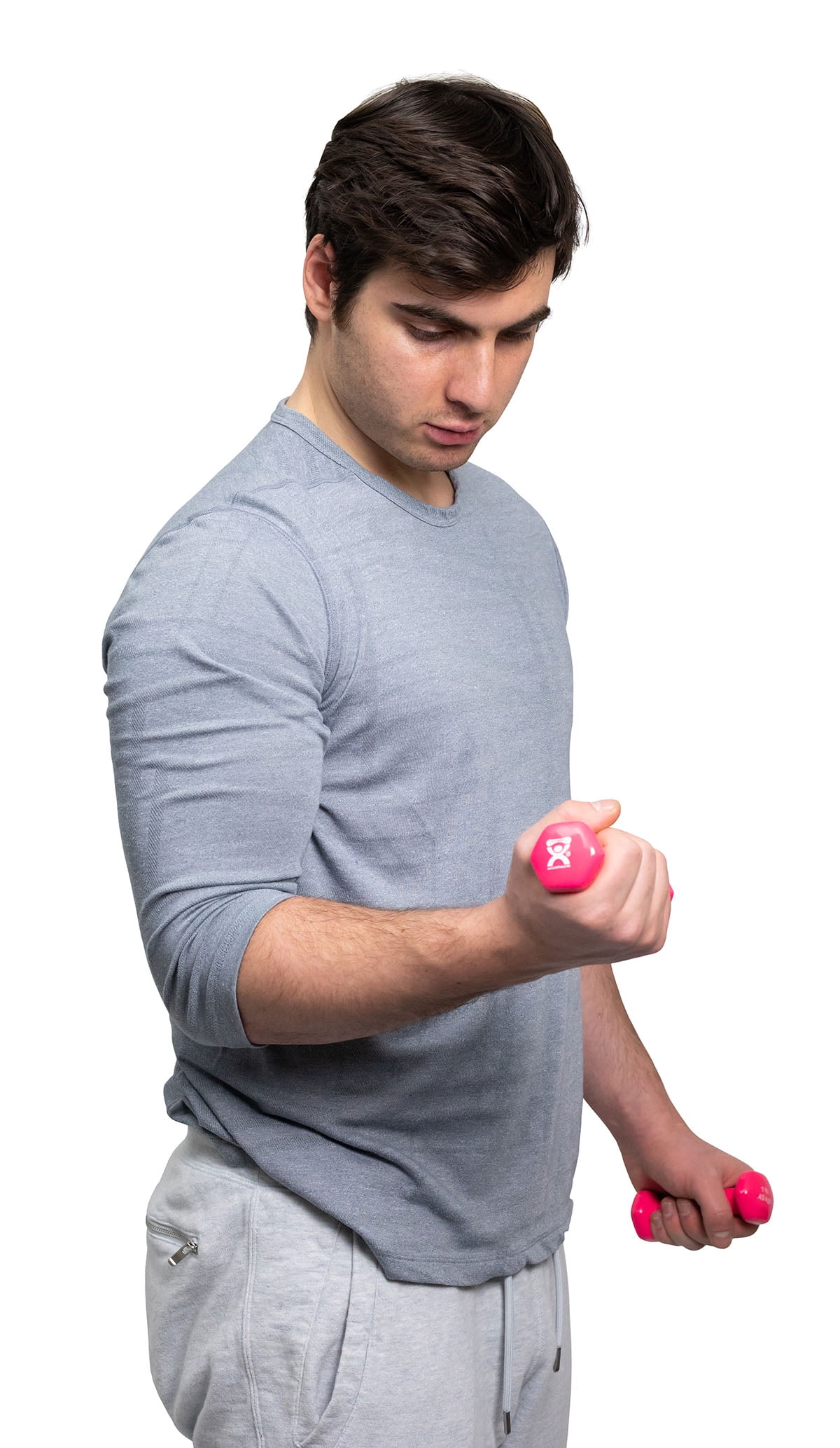 Vinyl-coated iron dumbbell