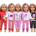 thumbnail image 2 of Pijama y camisón de muñeca de 15 estilos, patrón lindo, ajuste de muñeca americana de 18 pulgadas y muñeca nacida de 43Cm, accesorios de generación, juguete para niña, 2 of 4