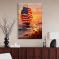 thumbnail image 5 of American Flag Canvas Wall Art, 4th of July Patriotic Canvas Print, Vintage Landscape Paintings for Modern Home Living Room Bedroom Office Decor, 5 of 6