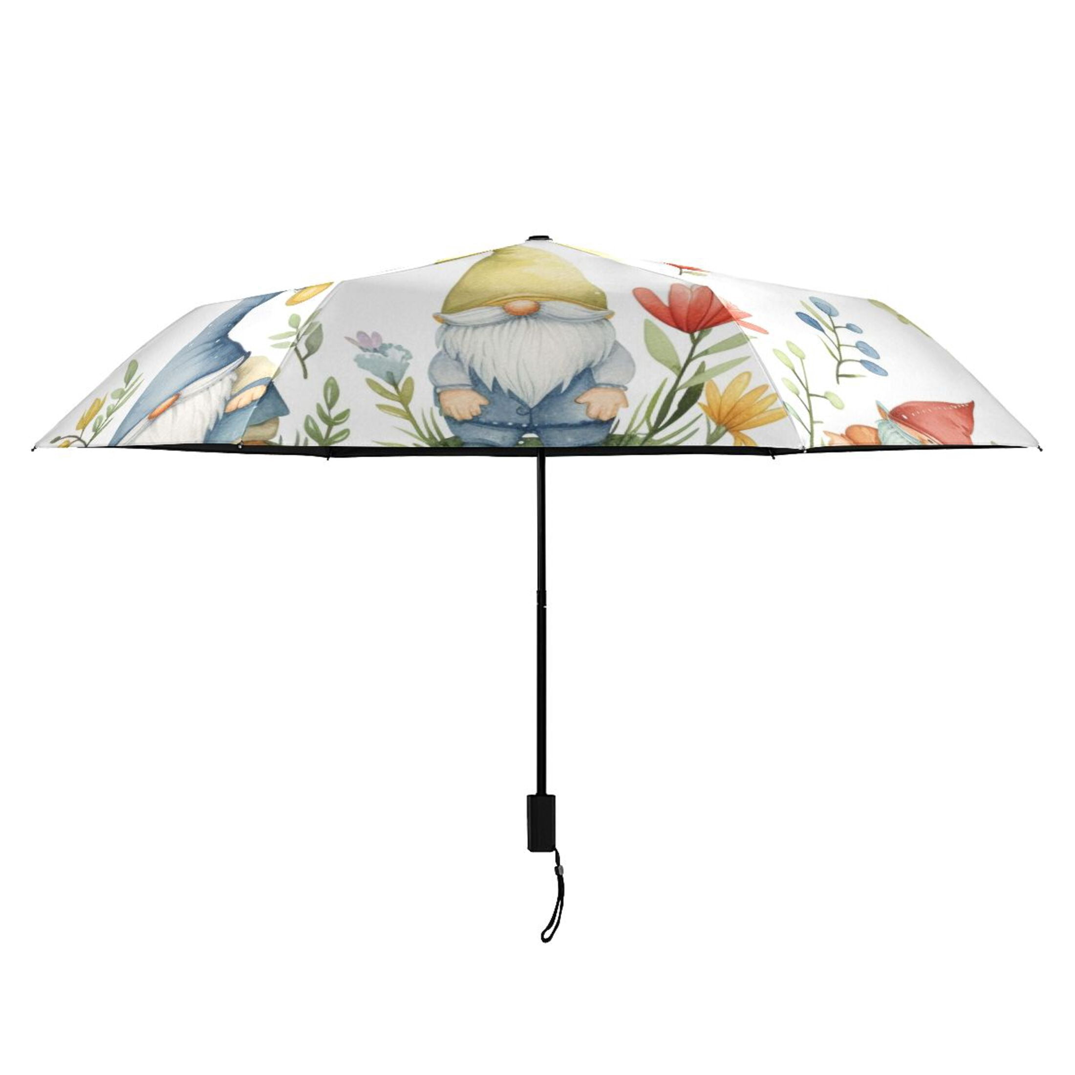 Dwarfs Flowers Plants Compact Sun Umbrella Windproof Travel Umbrellas for Rain Strong Portable UV Protection