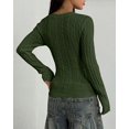 thumbnail image 4 of BTFBM Womens Sweaters Cable Knit V Neck Long Sleeve Tops | Lightweight Ribbed Fitted Pullover,Y2K Going Out Top,Basic Tunic Daily Wear Fall,Dressy Work Business Casual Outfits, 4 of 9