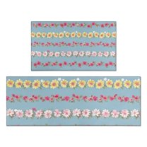 Pioneer Flower Floral Print Pattern Kitchen Rugs Sets Of 2,Anti Fatigue Kitchen Mat Rugs Non Slip Washable,Decorative Kitchen Floor Mats for Kitchen,Sink,Laundry,17"x30" 17"x47"