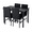 Black Chair+Black Tabletop, variant on 5 Piece Dining Set, Modern Dining Table and Chairs Set for 4, Counter Height Bar Table Set, Modern Pub Table with 4 Velvet Fabric Cushioned Stools, Faux Marble Dining Table & Stools Set, D9297