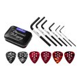 thumbnail image 2 of Handy Guitar Tool Kit Including 6pcs Allen Wrenches(1.5mm + 2.5mm + 3mm + 4mm + 1/20 inch + 1/8 inch) & 6pcs Non-slip Guitar Picks(0.46mm * 2 + 0.71mm * 2 + 0.96mm * 2) with Metal Storage Box, 2 of 7