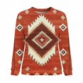 thumbnail image 4 of Retro Sweatshirt for Women Tribal Pattern Graphic Print Crewneck Long Sleeve Classic Relaxed Fit Casual Cozy Pullover Southwest Bohemian Fashion Clothes, 4 of 5
