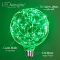 thumbnail image 2 of LEDimagine G125 Fairy Light Bulb, 70 Green LED Diodes Inside, Clear Glass Finish, E26 Base, 2 of 4