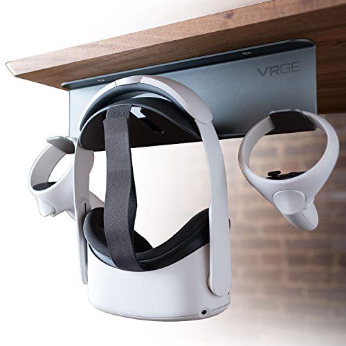 vrge vr stand under desk storage display hook organizer premium metal for oculus rift oculus rift s quest 2 htc vive vive pro playstation vr