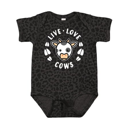 

Inktastic Live Love Cows Gift Baby Boy or Baby Girl Bodysuit