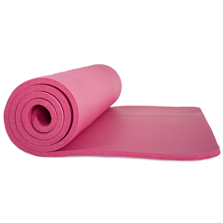 ESTACELL 6 MM Extra Thick Yoga mat for Gym Workout and Flooring Exercise  Long Size Yoga Mat for Men and Women, 6 x 2 Feet (Pink)