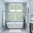 thumbnail image 3 of Sage Green Striped Kitchen Curtains Sets for Windows 24 Inch Length, Farmhouse Vintage Stripes Rod Pocket Window Treatments Tier Curtains and Valances Set for Bedroom/Bathroom, 3 of 8