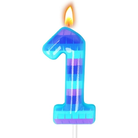 Video Game Birthday Candles, Number Candles for Birthday Party Cake Decoration Supplies (Number 1)