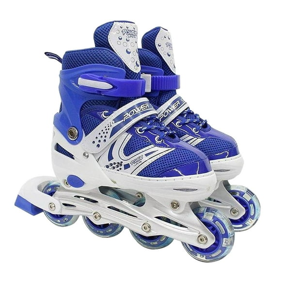 Almencla Inline Skates for Girls and Boys with Light up Wheels for Indoor and Outdoor Blue Size M