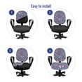 thumbnail image 4 of Romantic Office Chair Slipcover, Funny Raccoons Couple and Cat under Umbrella with Botanical Bouquets, Protective Stretch Decorative Fabric Cover, Standard Size, Red Pink and Blue Grey, by Ambesonne, 4 of 5