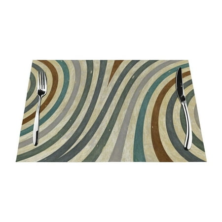 

YFYANG Washable Heat-Resistant Placemats 70% PVC/30% Polyester Hearts Abstract Lines Pattern Kitchen Table Mat 12 x 18 1 Piece