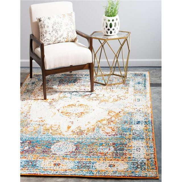 Unique Loom 3140386 8 x 10 ft. Bellini Rosso Rectangular Rug, Ivory